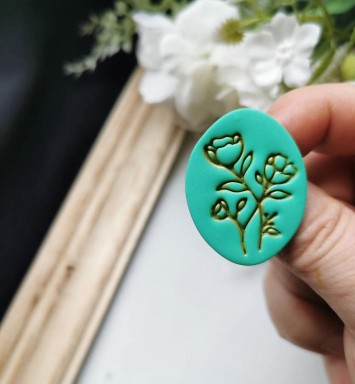 Mărțișor turcoaz cu floare aurie