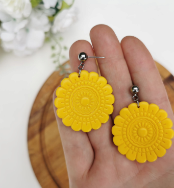Cercei Boho Floral Galbeni