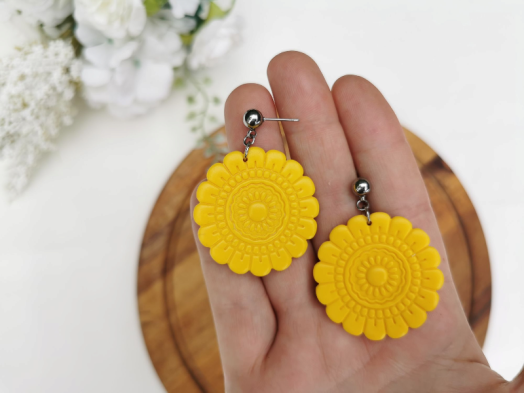 Cercei Boho Floral Galbeni