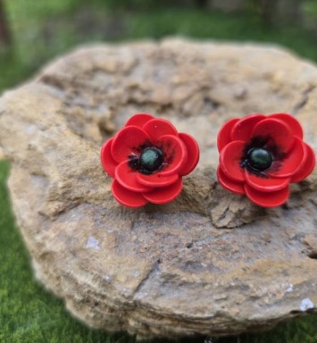 Cercei floare de mac