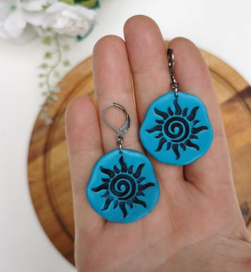 Cercei Boho soare albastru