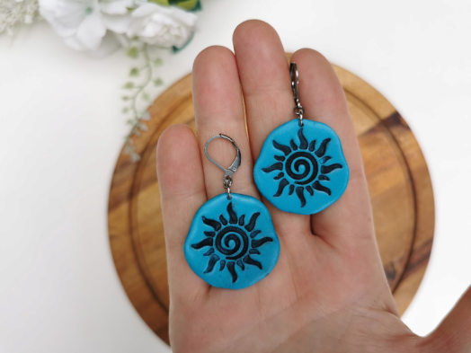 Cercei Boho soare albastru