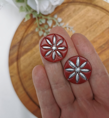 Cercei Victorian Flower cu argintiu