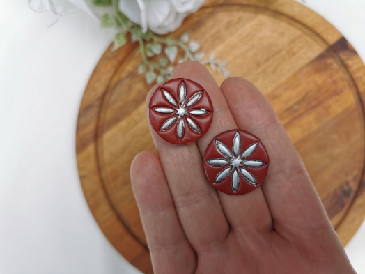 Cercei Victorian Flower cu argintiu