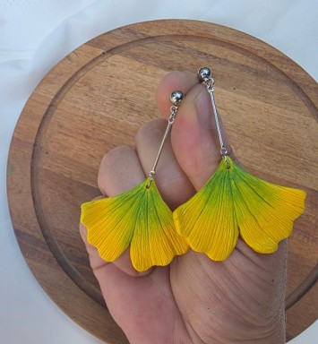 Cercei Ginkgo galbeni lungi